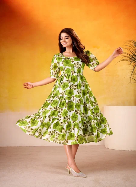 Cyraa By Nnk4509 Vichritra Silk With Floral Printed Frock Online Wholesale